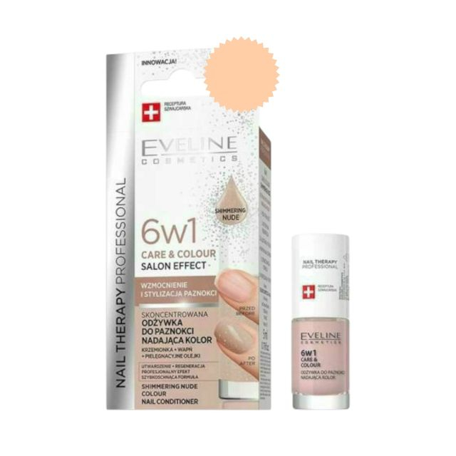 Tratament balsam de unghii Nail Therapy 6 in 1 Shimmering Nude Eveline 5 ml [1]