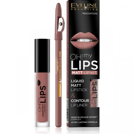 Creion contur - 02 OH!my LIPS MATT LIP KIT Eveline