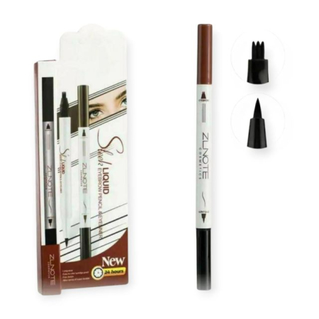Gel/tus sprancene - Marker microblading sprăncene, maro roșcat + marker pleoape negru
