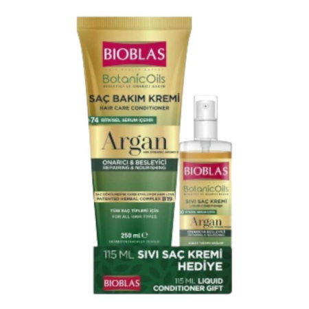 Balsam par - Set Balsam păr cu Argan 250 ml + Balsam lichid cu Argan 115 ml Bioblas