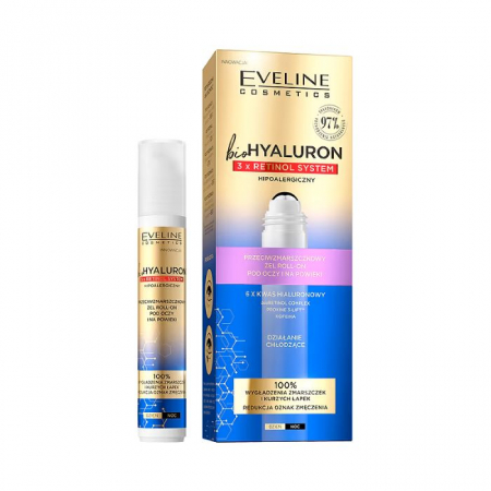 Creme/seruri ochi - Gel roll-on pentru ochi si pleoape bioHYALURON Eveline
