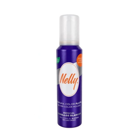 Spuma de par - Spumă de styling colorată pentru păr grizonant/alb Nelly 150 ml