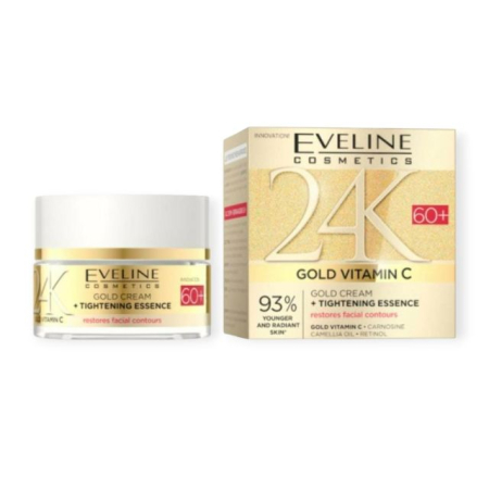 INGRIJIRE TEN - Cremă - esență de zi pentru ten matur 60+ 24K Gold Vitamin C Eveline 50 ml