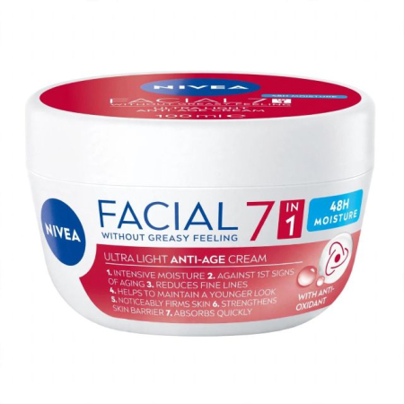 Creme de zi / noapte - Cremă de zi antirid NIVEA Facial 7 - 1 Ultra Light Anti-Age Cream 100 ml