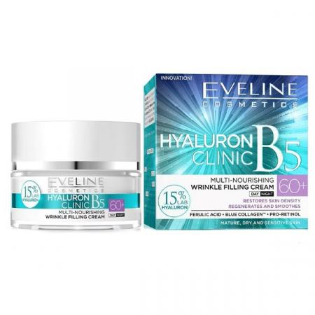 Crema Multi-Hranitoare,Umplere Riduri 60+ Hyaluron Clinic Eveline