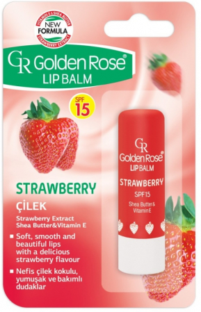 Balsam buze - Lip Balm Strawberry,spf 15 Golden Rose