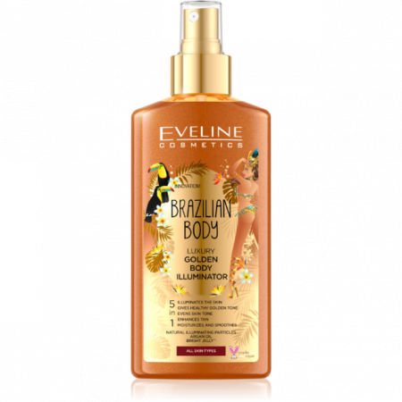 Spray parfumant de corp - Spray Iluminator auriu pentru corp Brazilian Body Eveline