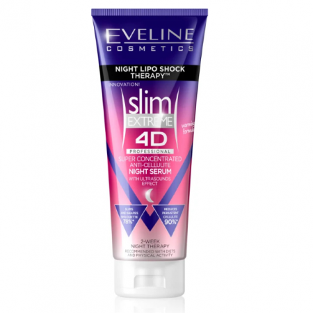 Anticelulitice - Ser anticelulitic de noapte concentrat cu ultrasunete Slim Extreme 4D Eveline 250 ml