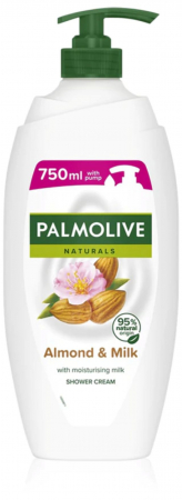 Gel de dus - Gel de duș cremos cu lapte de migdale cu pompiță Palmolive Naturals 750 ml