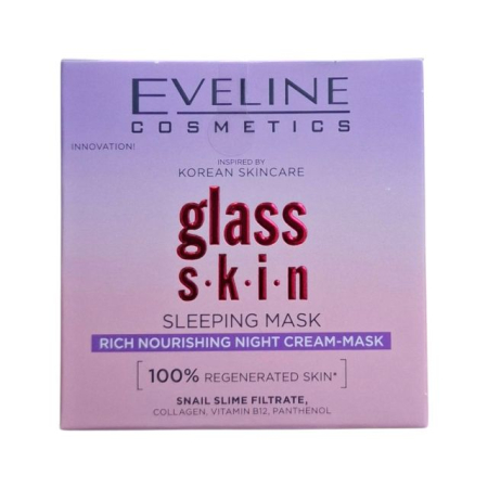 Masti - Mască-cremă de noapte intens hrănitoare Glass Skin Eveline 50 ml