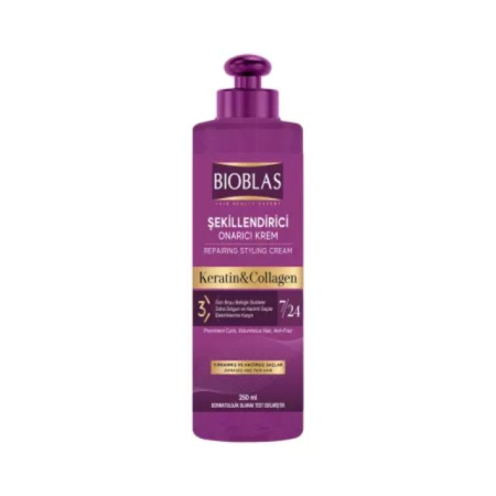 Lotiune/spray de par - Cremă de stilizare bucle Keratin/Collagen Bioblas 250 ml