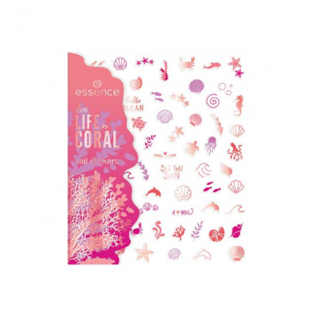 Accesorii Unghii - Abtibilduri pentru unghii Live Life in Coral Essence 72 buc.