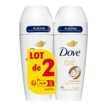INGRIJIRE CORP - Antiperspirant roll-on cu nucă de cocos Dove Advanced Care 2 x 50 ml