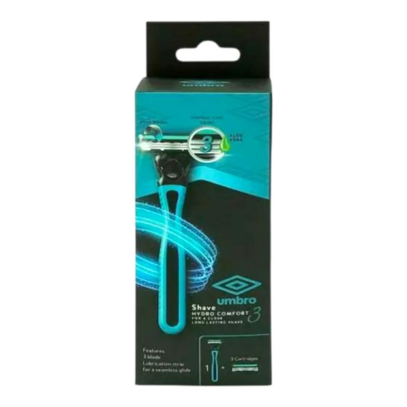 PRODUSE BARBATI - Aparat de ras + 3 rezerve Shave Hydro Comfort 3 Albastru Umbro