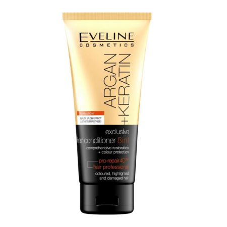 Balsam par - Balsam de păr Argan + Keratin Exclusive Hair Conditioner 8in1 Eveline 200 ml