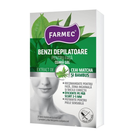 Benzi depilatoare fata,cu ceară GEL Farmec