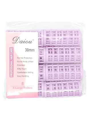 ACCESORII PAR - Bigudiuri Din Plastic cu Capac 8 buc./30 mm