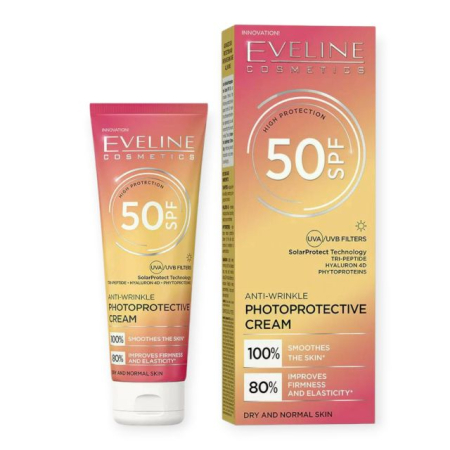 Creme de zi / noapte - Cremă antirid fotoprotectoare SPF 50 Eveline 30 ml