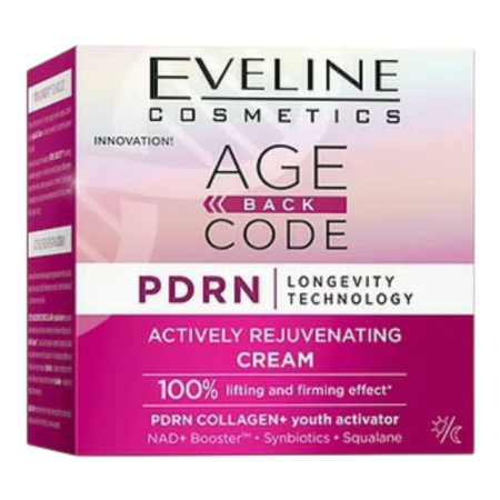 Creme de zi / noapte - Cremă de față cu efect de lifting și fermitate Age Back Code Actively Rejuvenating Cream Eveline 50 ml