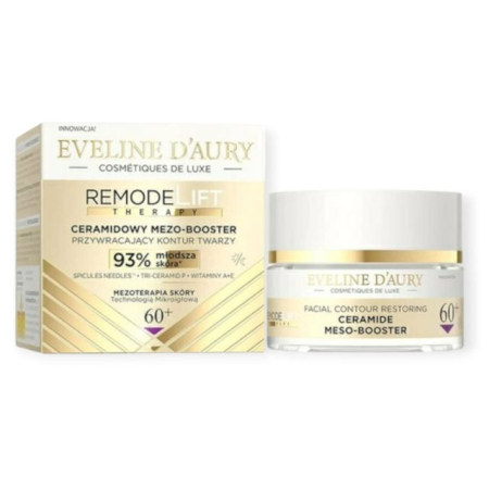 Creme/seruri ochi - Cremă de față RemodeLift Therapy pentru îmbunătățirea conturului facial 60+ Eveline D'Aury 50 ml