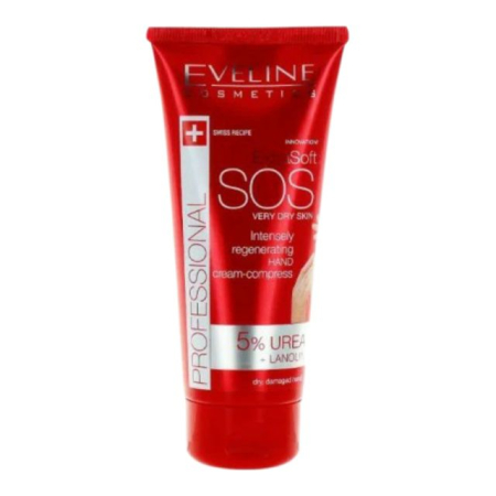 Crema maini - Cremă de mâini regeneratoare SOS 5% uree + lanolină Eveline 100 ml