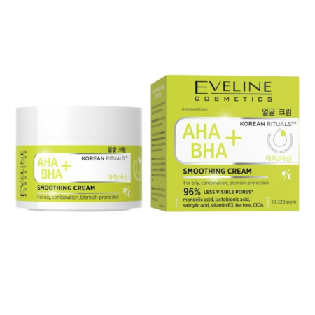 Creme de zi / noapte - Cremă de netezire zi/noapte Korean Rituals AHA/BHA+ Eveline 50 ml