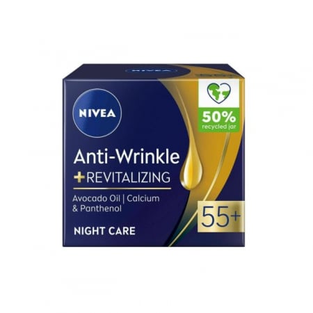 Creme de zi / noapte - Cremă de noapte antirid + revitalizare 55+ Nivea 50 ml