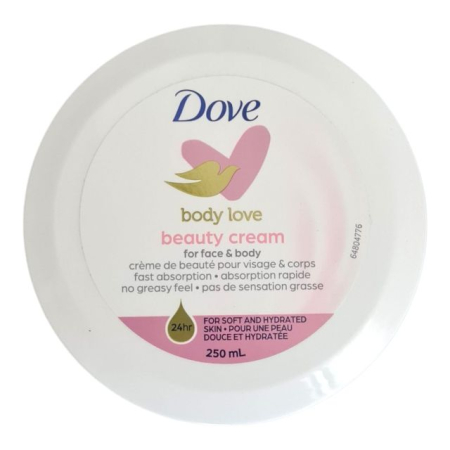 INGRIJIRE CORP - Cremă hidratantă 24h, universală pentru față/corp Dove Body Love Beauty Cream 250 ml