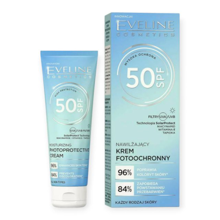 Creme de zi / noapte - Cremă hidratantă fotoprotectoare SPF 50 Eveline 30 ml