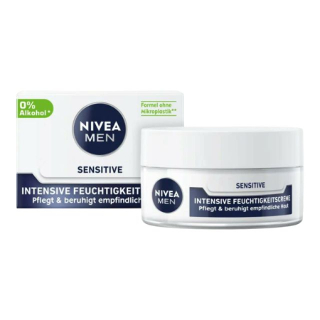PRODUSE BARBATI - Cremă hidratantă intensivă pentru bărbați Nivea Men Sensitive 50 ml