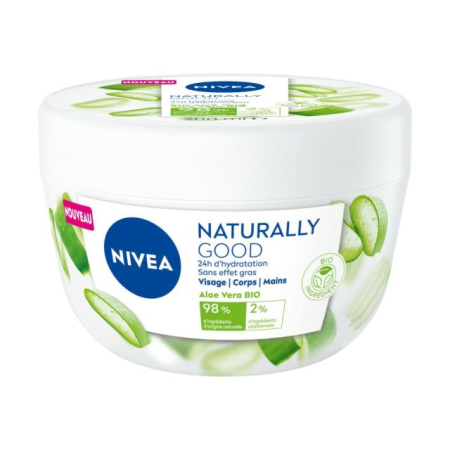 Creme de zi / noapte - Cremă hidratantă pentru față/corp/mâini Naturally Good cu Aloe Vera Bio Nivea 200 ml