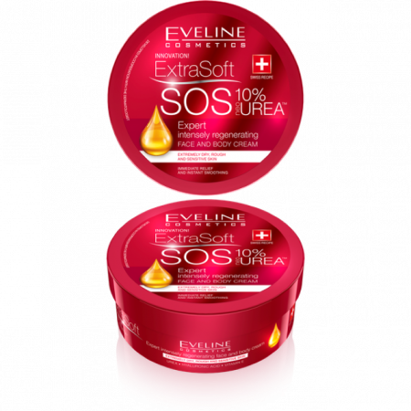 Crema de corp - Crema hidratanta pentru fata si corp Extra Soft SOS 10% Urea 175 ml Eveline