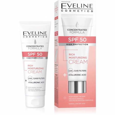 Creme de zi / noapte - Crema Hidratare profunda SPF 50 Concentrated Formula Eveline