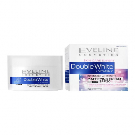 Crema matifianta de albire zi si noapte Double White Eveline