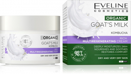 Crema multi-regeneratoare de zi&noapte Organic Goat”s Milk + Kombucha
