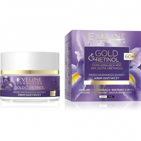Creme de zi / noapte - Crema nutritiva antirid 60+ Zi/Noapte, Gold & Retinol Eveline