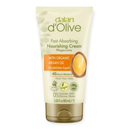 Crema maini - Cremă nutritivă pentru mâini/față/corp cu ulei de argan Dalan 60 ml