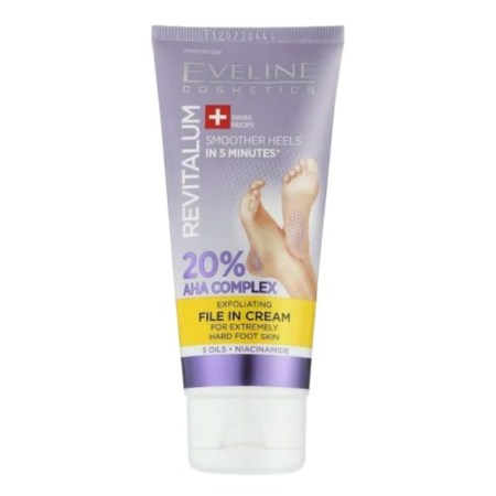 Produse pentru picioare - Cremă peeling pentru picioare REVITALUM 20% AHA Complex Eveline 75 ml