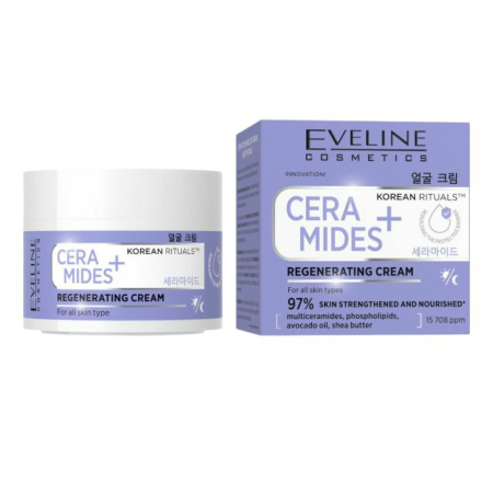 Creme de zi / noapte - Cremă regeneratoare zi/noapte Korean Rituals Ceramides+ Eveline 50 ml