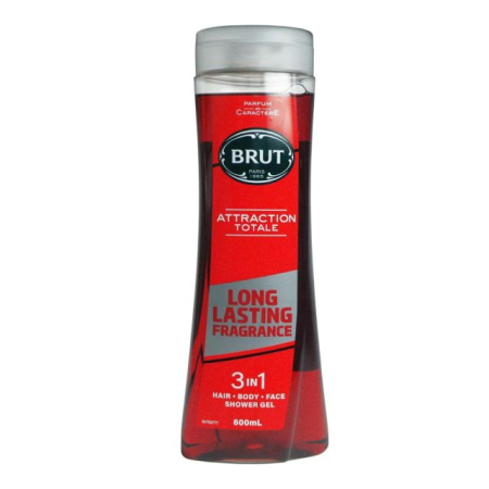 Gel de dus - Gel de duș pentru păr/corp/față Brut Attraction Totale 600 ml
