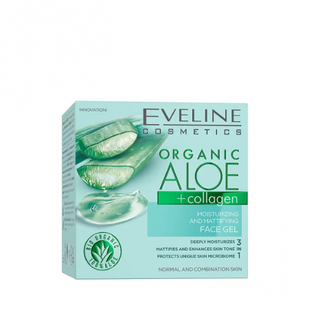Creme de zi / noapte - Gel Hidratant si Matifiant Organic Aloe + Collagen Eveline