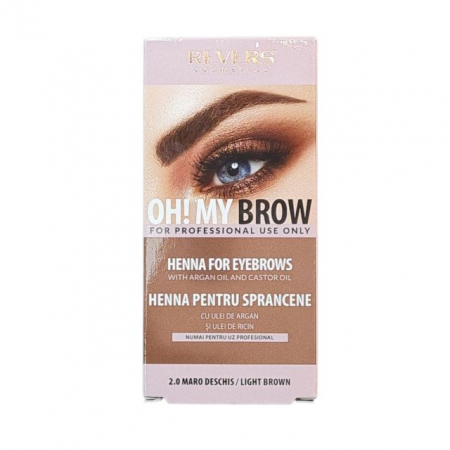 Vopsea sprancene - Henna pentru sprancene 2.0 Maro Deschis Revers