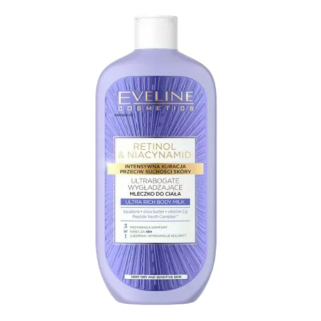 Lapte de corp pentru piele uscată/sensibilă Retinol & Niacinamide Eveline 350 ml