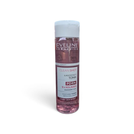 Apa tonica - Loțiune tonică calmantă și intens hidratantă PDRN 9 x Colagen Clean Shot Eveline 200 ml