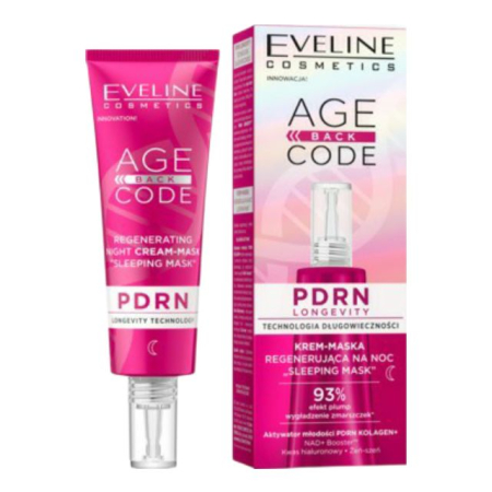 Creme de zi / noapte - Mască-cremă de noapte regeneratoare Age Back Code PDRN Regenerating Night Cream-Mask "Sleeping Mask" Eveline 40 ml