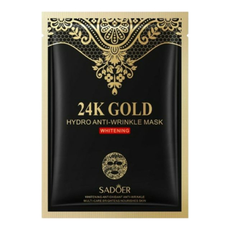 Masti - Mască de față șervețel 24K Gold Hydro Anti-Wrinkle Mask (Whitening) Sadoer 30 g