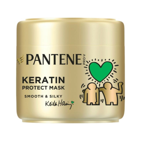 Masca de par - Mască de păr Pantene Pro-V Keratin Smooth & Sleek Keith Haring 300 ml