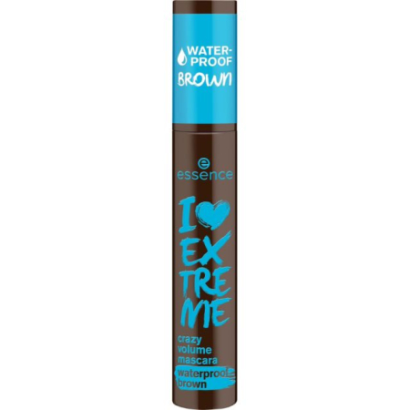 Mascara (rimel) - Mascara rezistentă la apă I LOVE EXTREME crazy volum maro Essence 12 ml