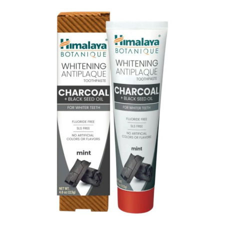 Periute dinti - Pastă de dinți Himalaya Botanique Whitening Antiplaque Charcoal + Black Seed Oil 113 gPastă de dinți Himalaya Botanique Whitening Antiplaque Charcoal + Black Seed Oil 113 g