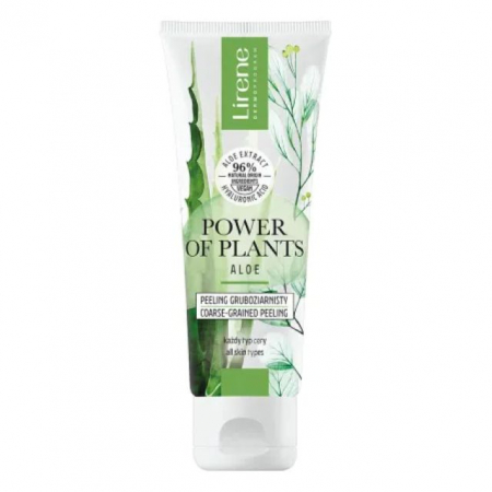 Peeling / gomaj / scrub - Peeling facial cu granulatie grosiera, cu Extract de Aloe, Power of Plants  Lirene 75 ml